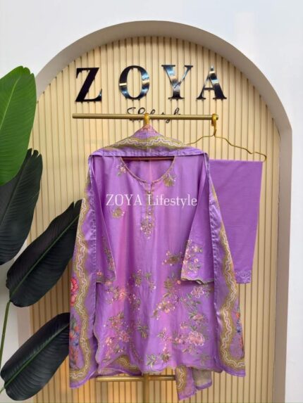 Pakistani inspired stitched 3 piece kamiz set