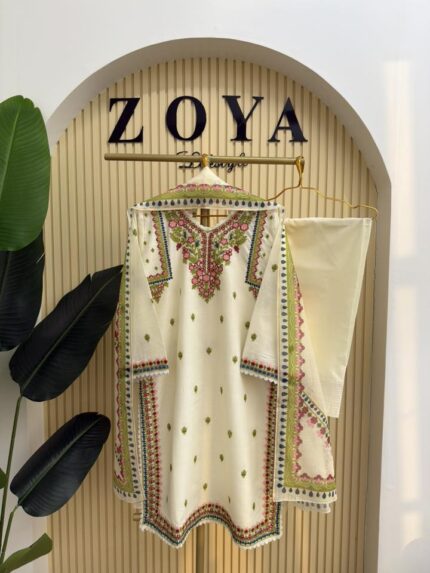 Pakistani inspired stitched 3 piece kamiz set