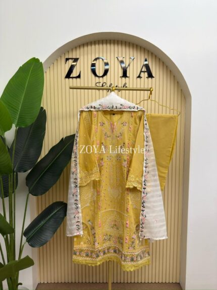 Pakistani inspired stitched 3 piece kamiz set