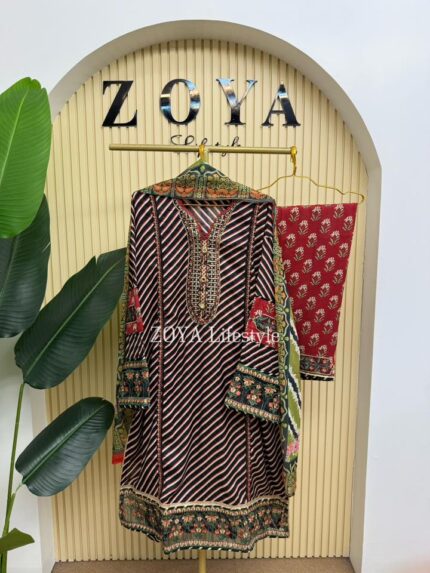 Pakistani inspired Stitched 3 piece kamiz Set