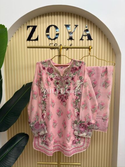 Boutique stitched 2 piece short kamiz set