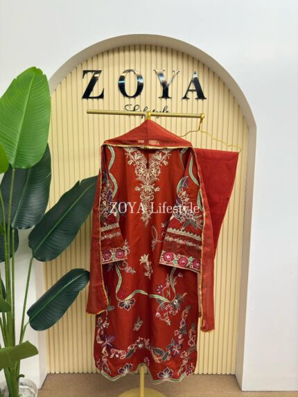 Pakistani Inspired Stitched 3 piece kamiz Set