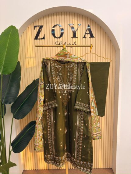 Pakistani Inspired Stitched 3 piece kamiz Set