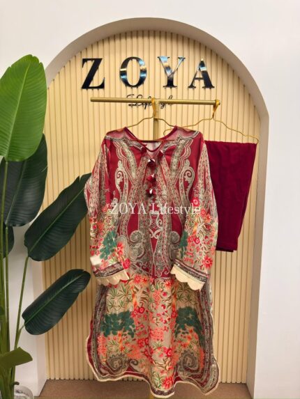 Pakistani Ethnc inspired stitched 2 piece kaftan set