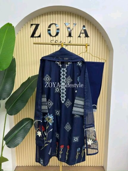 CRIMSON Inspired Stitched 3 piece kamiz Set