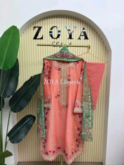 Pakistani Inspired Stitched 3 piece kamiz Set