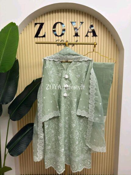 Pakistani inspired stitched 3 piece kamiz set