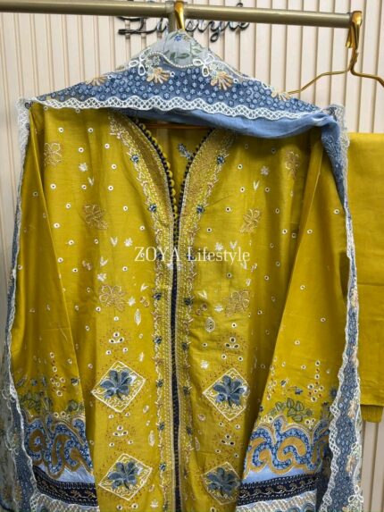 Pakistani inspired stitched 3 piece set