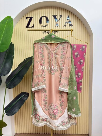 Pakistani Ethnc inspired Stitched 3 piece kamiz Set