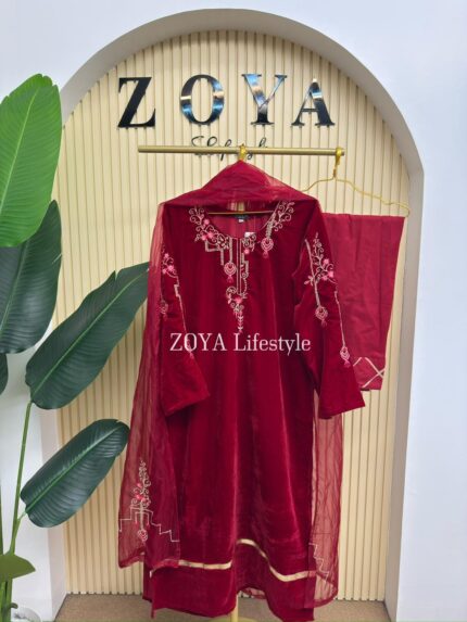 Boutique premium 3 piece velvet kamiz Set