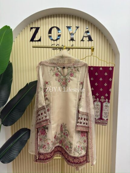 ETHNC Inspired Stitched 3 piece kamiz Set