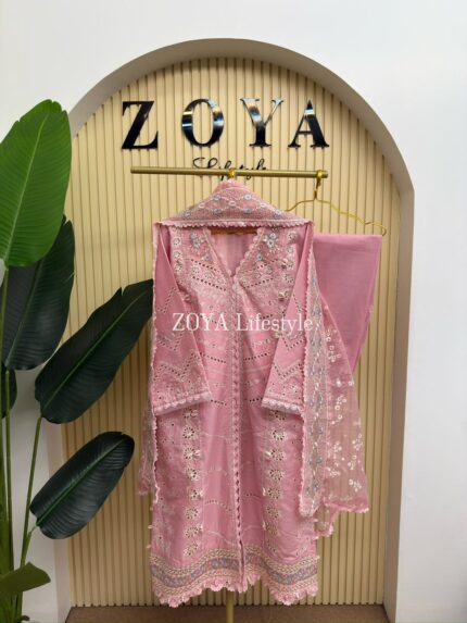 Suffuse inspired Stitched 3 piece kamiz Set