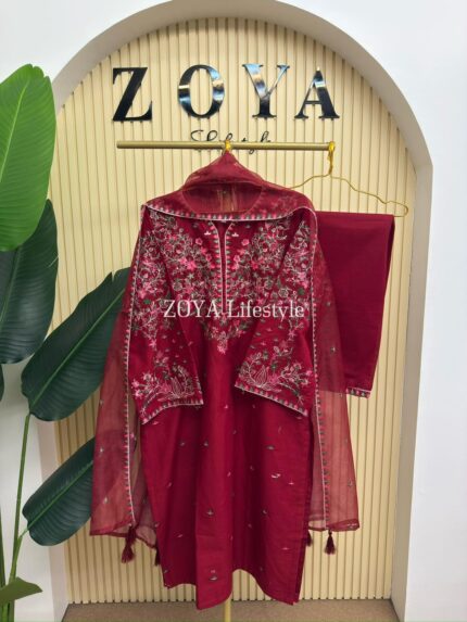 Boutique Stitched 3 piece kamiz Set