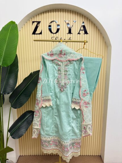 Pakistani inspired Stitched 3 piece kamiz Set