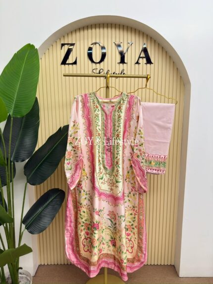 Pakistani Ethnc inspired stitched 2 piece kaftan set