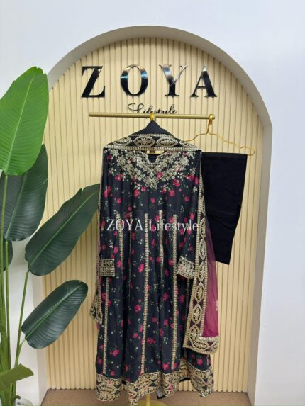 Pakistani inspired Stitched 3 piece Anarkali Set