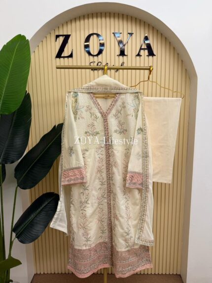 Pakistani inspired stitched 3 piece kamiz set