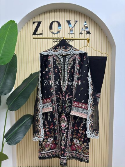 Pakistani inspired stitched 3 piece kamiz set