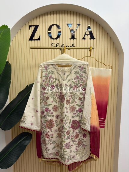 Pakistani inspired stitched 3 piece kamiz set