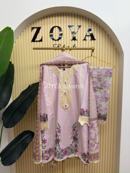 Pakistani inspired stitched 3 piece kamiz set