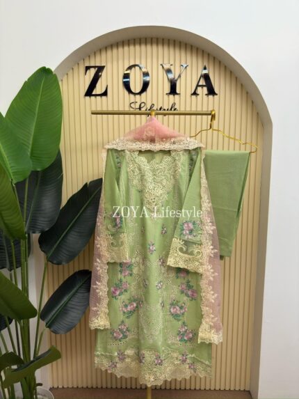 Pakistani Gulmina inspired stitched 3 piece kamiz set