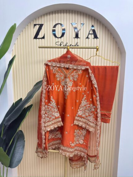 Pakistani inspired stitched 3 piece Farshi kamiz set