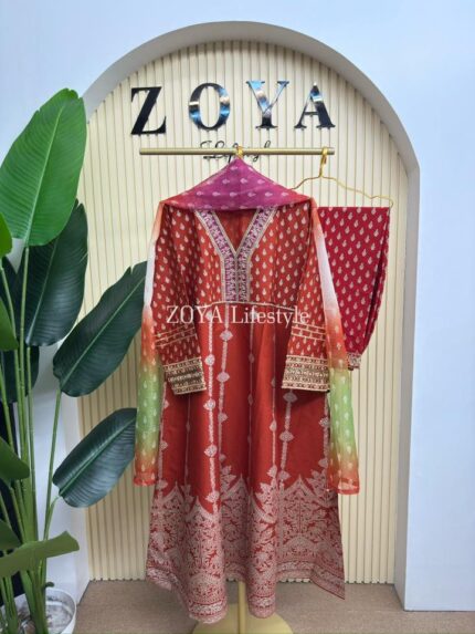 Fully stitched 3 piece Anarkali