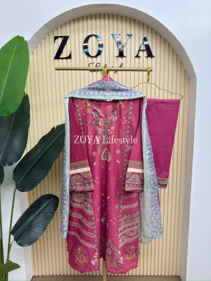 Embroidery Stitched 3 piece kamiz Set