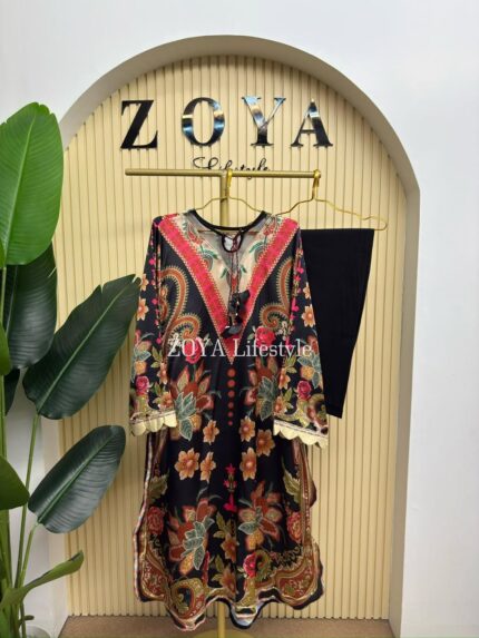 Stitched 2 piece long kaftan set