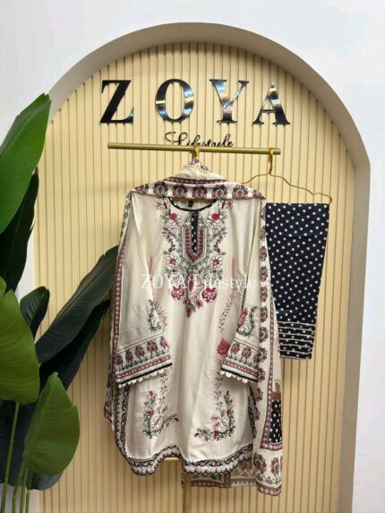 Embroidered fully Stitched 3 piece kamiz