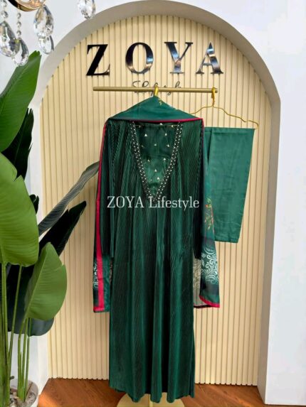 Fully Stitched 3 piece long kaftan kamiz