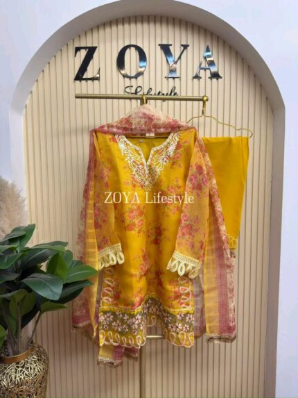 Maslin Orgenza stitched 3 piece kamiz set