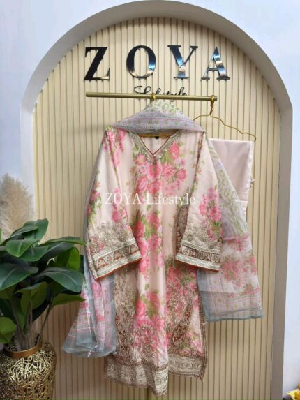 Eid stitched 3 piece kamiz set