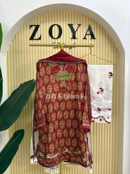 Pakistani Ethnc inspired Stitched 3 piece kamiz Set