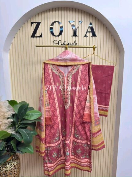 Boutique Stitched 3 piece kamiz Set