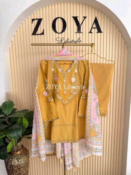 Boutique Stitched 3 piece kamiz Set