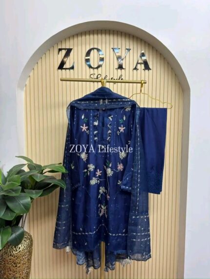 Suffuse inspired Stitched 3 piece kamiz Set