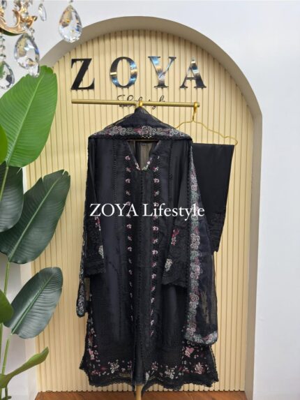 Saffuse inspired stitched 3 piece kamiz set