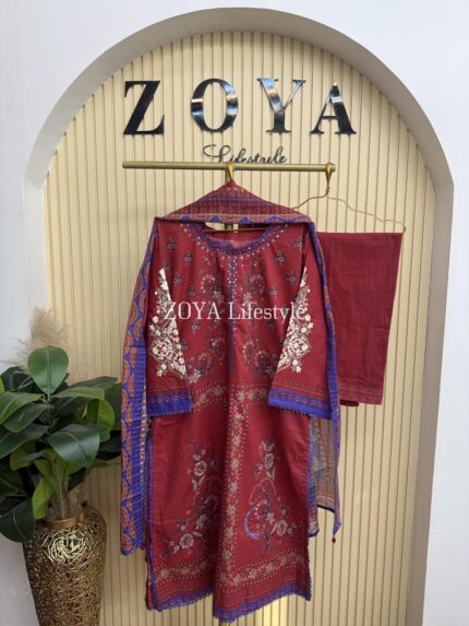 Boutique Stitched 3 piece kamiz Set