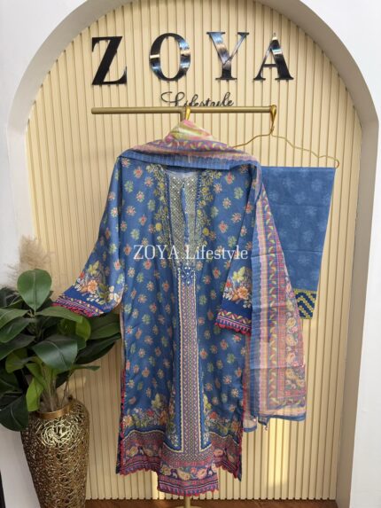 Boutique Stitched 3 piece kamiz Set