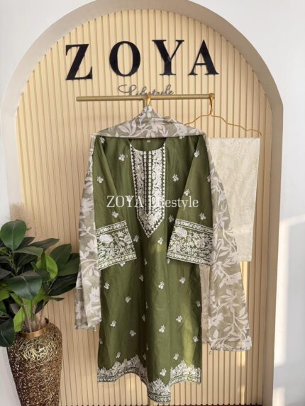 Boutique stitched 3 piece kamiz set