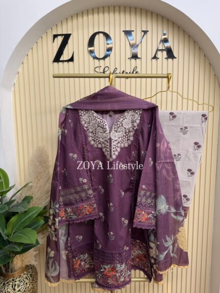 Boutique stitched 3 piece kamiz set