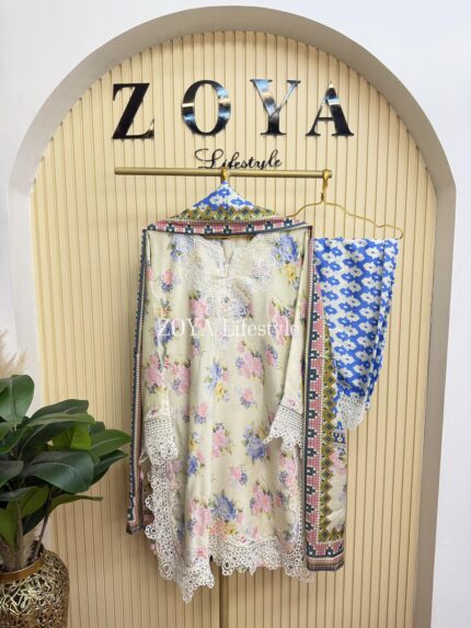 Ethnc Inspired stitched 3 piece kamiz set