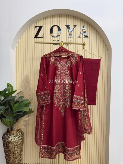 Pakistani Inspired Stitched 3 piece kamiz set