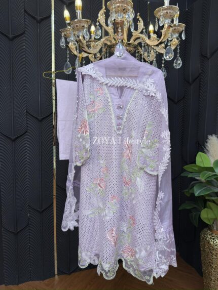 Crimson Inspired stitched 3 piece kamiz set