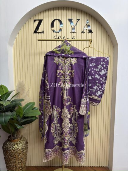 Mushq Inspired Stitched 3 piece kamiz set