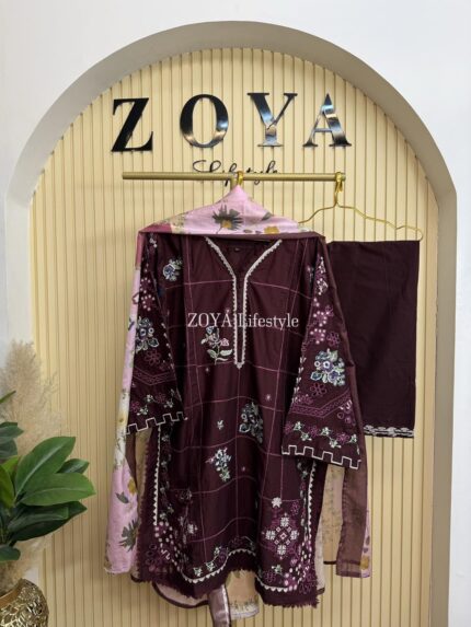 Stitched 3 piece kamiz set