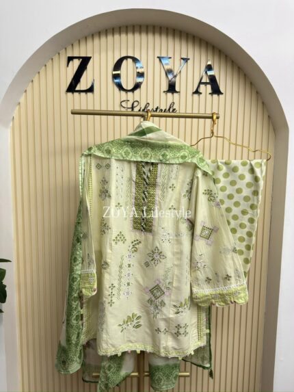 Ethnc inspired stitched 3 piece kamiz set