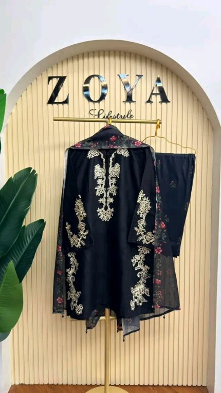 Pakistani inspired stitched 3 piece kamiz set