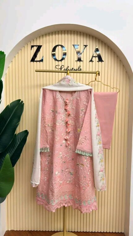 Pakistani inspired stitched 3 piece kamiz set